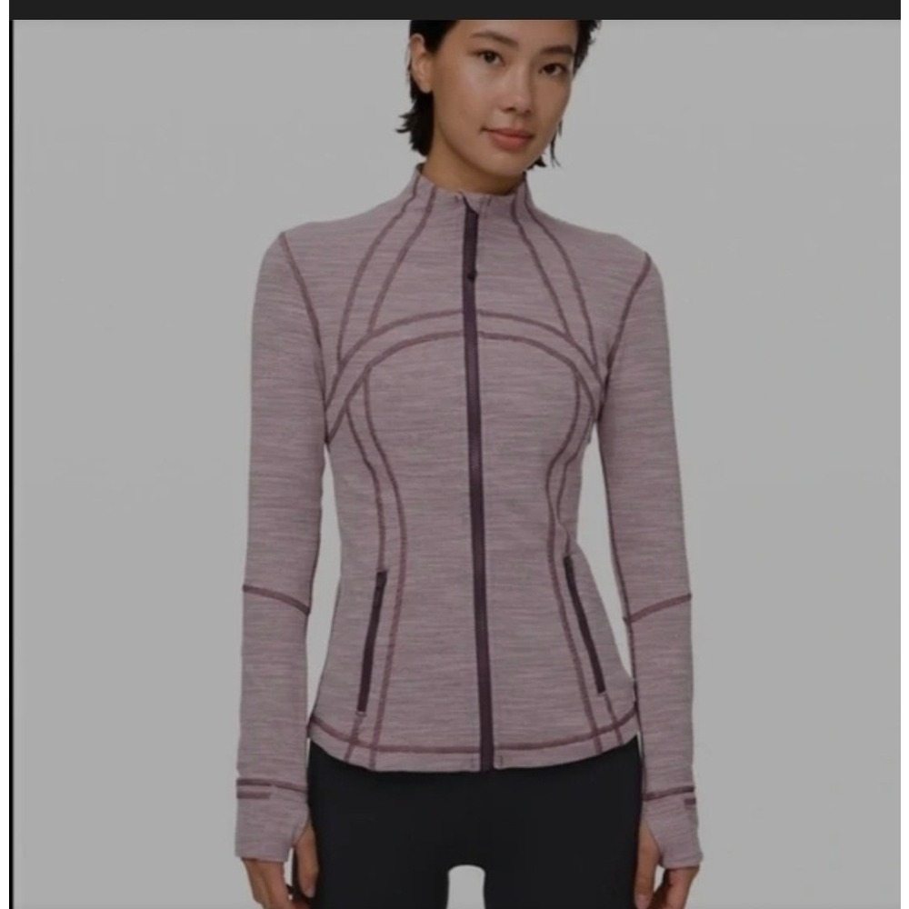 Lululemon Define Jacket Size 12 Heathered Purple Space Dye Stripe Full Zip